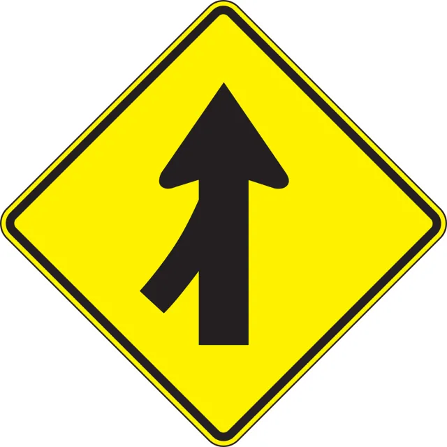 Accuform FRW641DP Lane Guidance Sign: Left Lane Merge