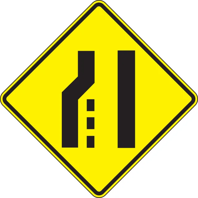 Lane Ends - Merge Right (Symbol), Engineer Grade Reflective Aluminum, 30 in x 30 in