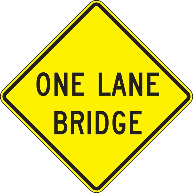 Accuform FRW655DP Lane Guidance Sign: One Lane Bridge