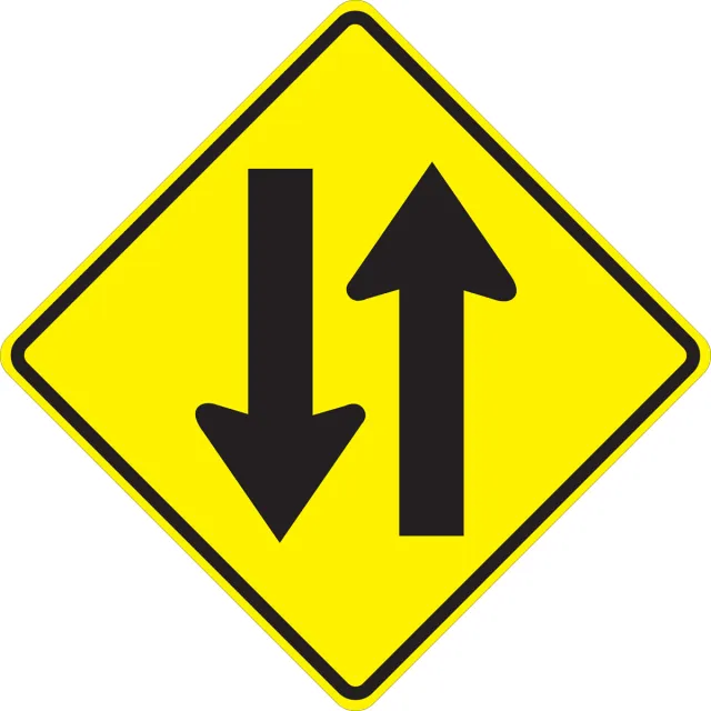 Accuform FRW661DP Lane Guidance Sign: Two-Way Traffic (Symbol)