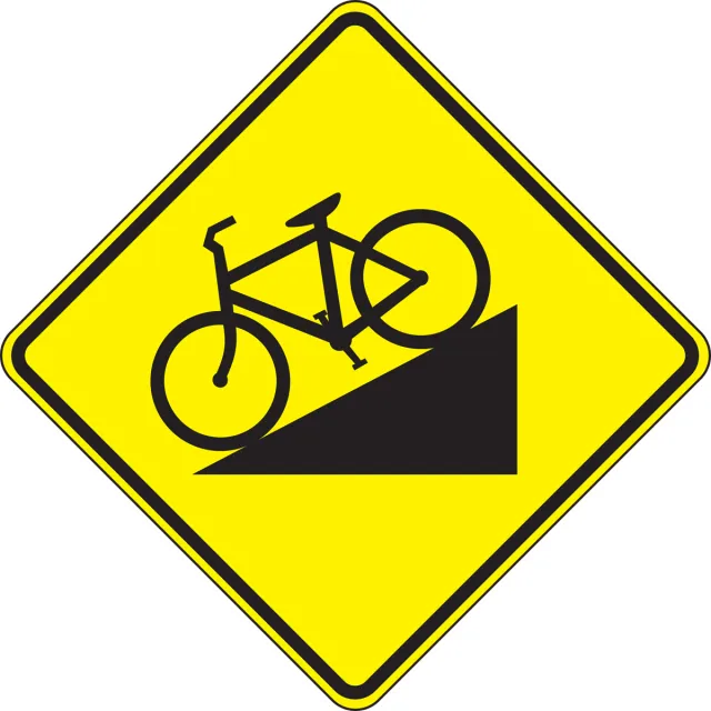 Accuform FRW677HP Bicycle & Pedestrian Sign: Hill