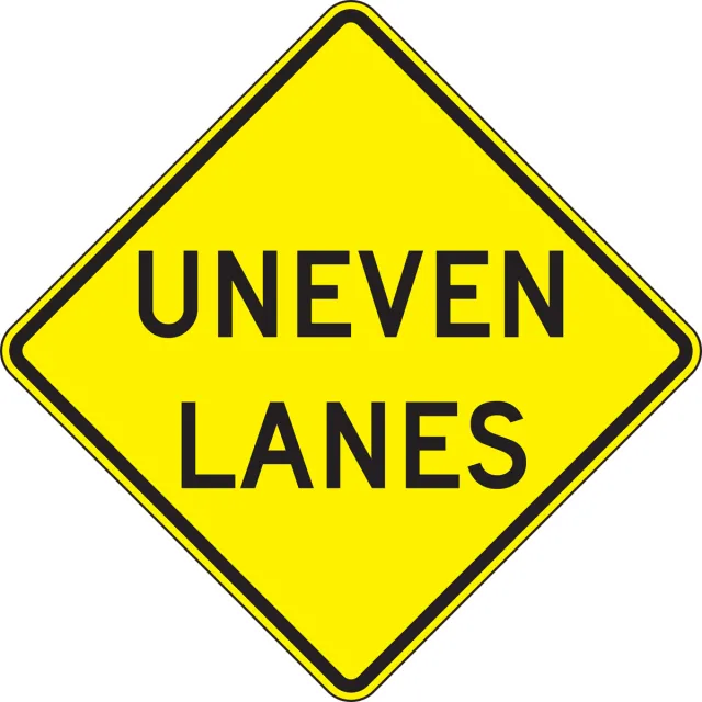 Accuform FRW691RA Surface & Driving Conditions Sign: Uneven Lanes