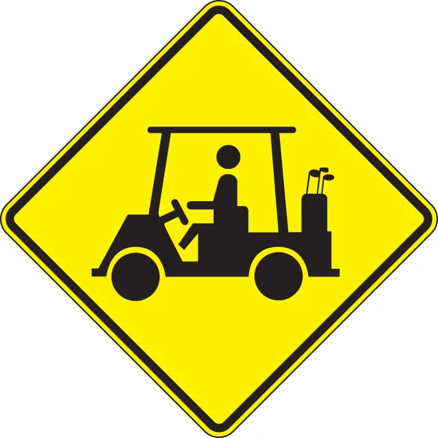 Accuform FRW731HP Crossing Sign: Golf Cart