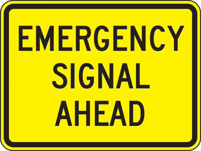 Accuform FRW733HP Crossing Sign: Emergency Signal Ahead