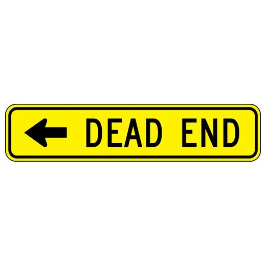 Accuform FRW742RA Lane Guidance Sign: Dead End (Arrow)