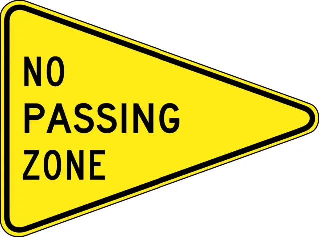 Accuform FRW743HP Traffic Pennant Sign: No Passing Zone