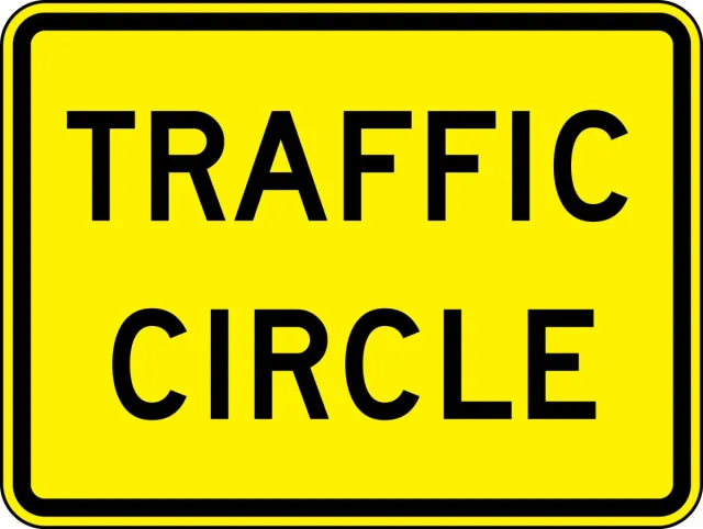 Accuform FRW762HP Intersection Warning Sign: Traffic Circle