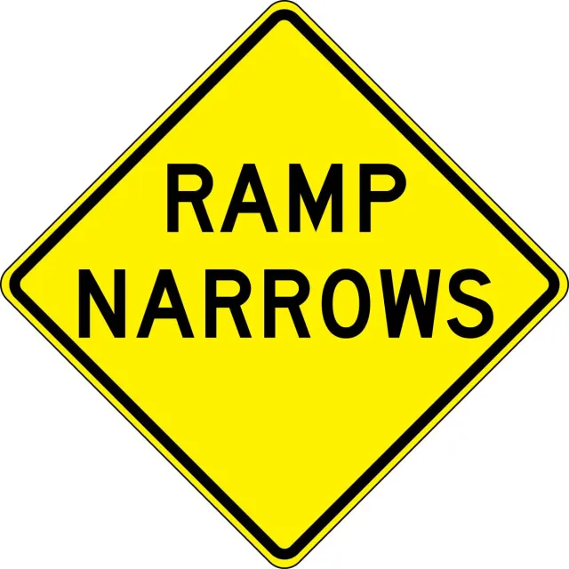 Accuform FRW773DP Lane Guidance Sign: Ramp Narrows