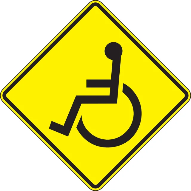 Accuform FRW775HP Crossing Sign: Wheelchair