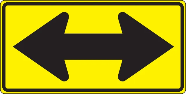 Accuform FRW852RA Direction Sign: Two-Direction Large Arrow