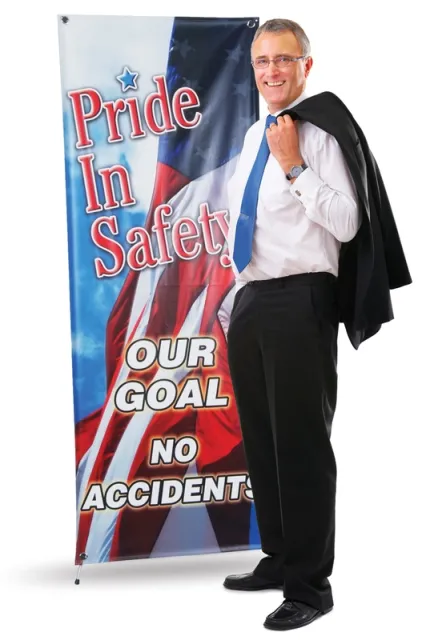 Accuform HDR327 Portable Banner Stands: Vertical Banner Stands