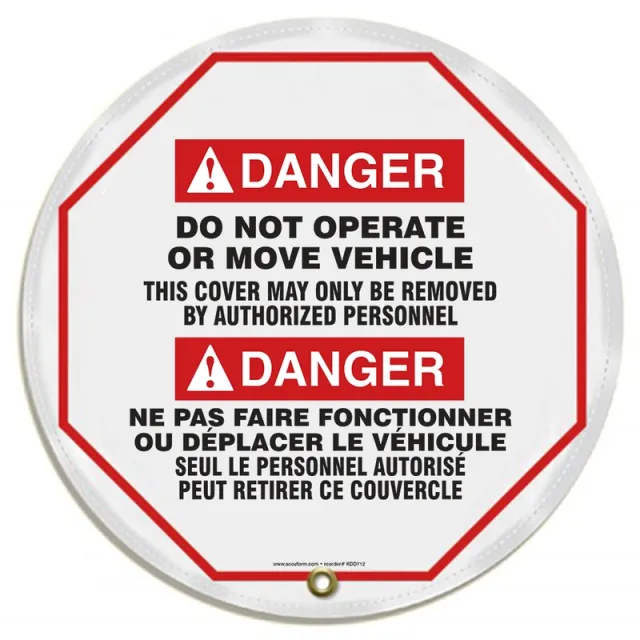 Accuform KDD712 STOPOUT Bilingual Steering Wheel Message Cover