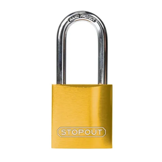 Accuform KDL694YL STOPOUT Anodized Aluminum Padlocks