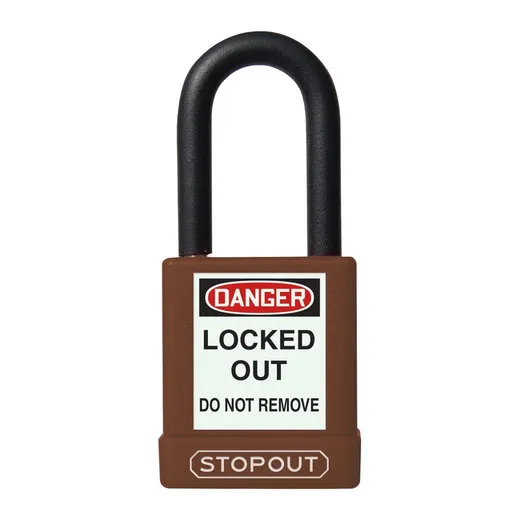 Accuform KDL701BR STOPOUT Plastic Body Aluminum Padlocks With Dielectric Poly-Wrap Steel Shackle