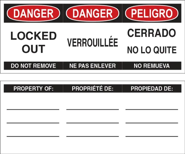 Accuform KDL801 STOPOUT Plastic Padlock Danger Label: Locked Out - Do Not Remove