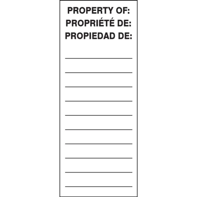 Accuform KDL806 STOPOUT Plastic Padlock Label: Property Of