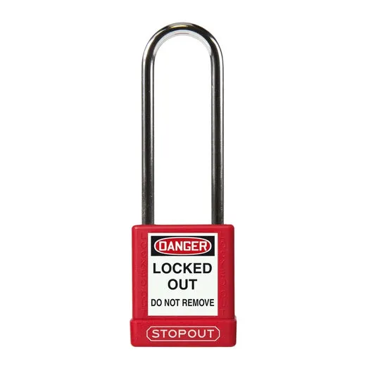 Accuform KDL817RD STOPOUT Plastic Body Aluminum Padlocks With Hardened Steel Shackle