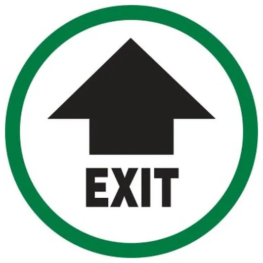 Accuform LABR504 6"" x 6"" Exit- Safety Label Brown Adhesive Dura-Vinyl