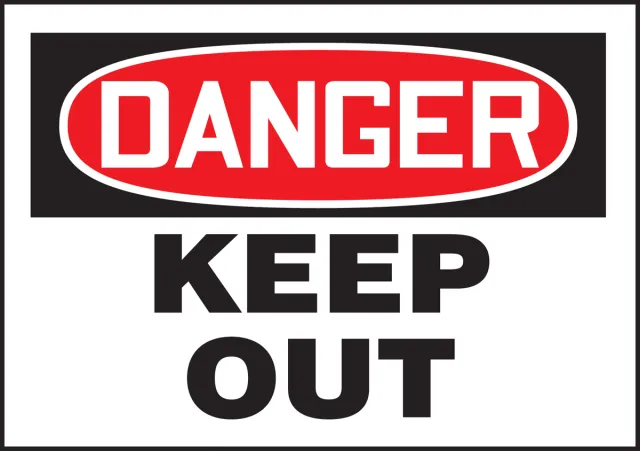 Accuform LADM015XVE OSHA Danger Safety Label: Keep Out