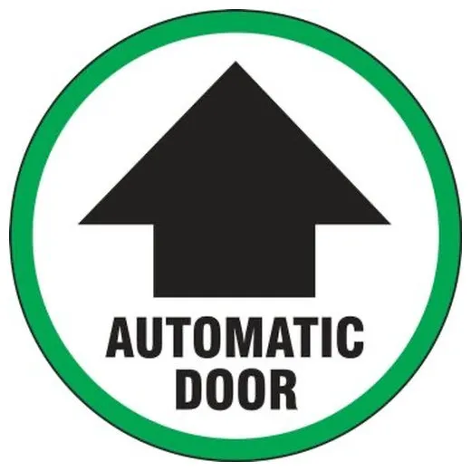 Accuform LADM201P 6"" x 6"" Double-Sided Door Stickers: Automatic Door Brown Adhesive Dura-Vinyl
