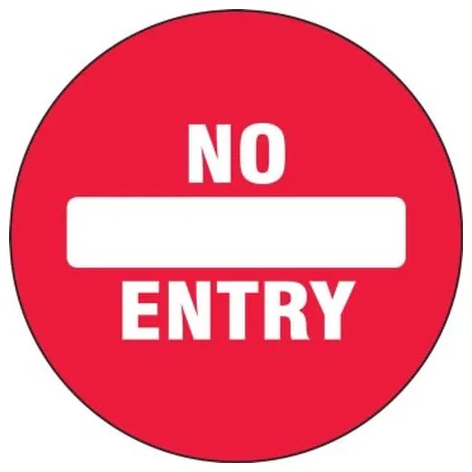 Accuform LADM204P 6"" x 6"" Double-Sided Door Stickers: No Entry - Exit Only Brown Adhesive Dura-Vinyl