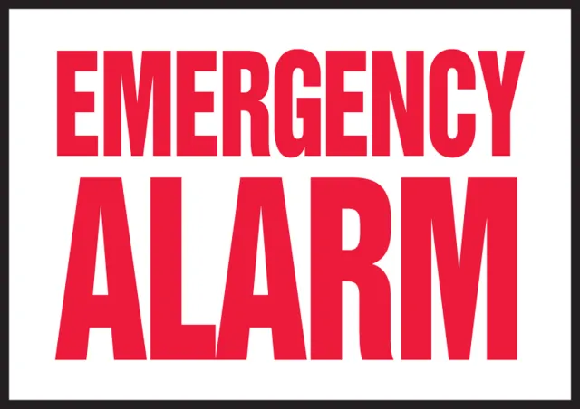 Accuform LADM539VSP Safety Label: Emergency Alarm