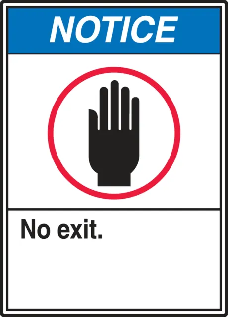 Accuform LADM802VSP ANSI Notice Safety Label: No Exit