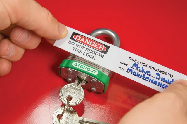 Accuform LAK127 Padlock Overlaminate Label