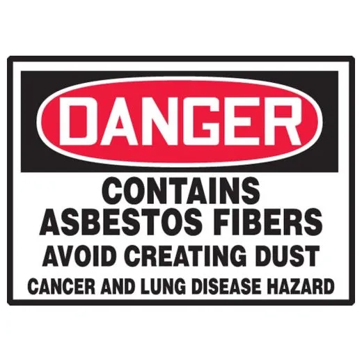 Accuform LCAW015XVE 3-1/2"" x 5"" OSHA Danger Safety Label: Contains Asbestos Fibers - Avoid Creating Dust - Cancer and Lung Disease Hazard Brown