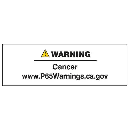 Accuform LCAW620PSK Prop 65 Label: Cancer