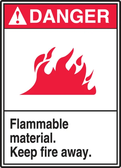 Accuform LCHL001VSP ANSI Danger Safety Label: Flammable Material - Keep Fire Away