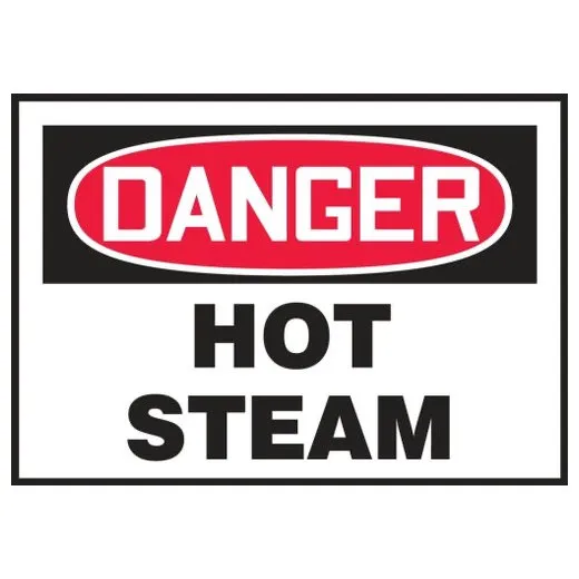 Accuform LCHL006VSP 3-1/2"" x 5"" OSHA Danger Safety Label: Hot Steam Brown Adhesive Dura-Vinyl