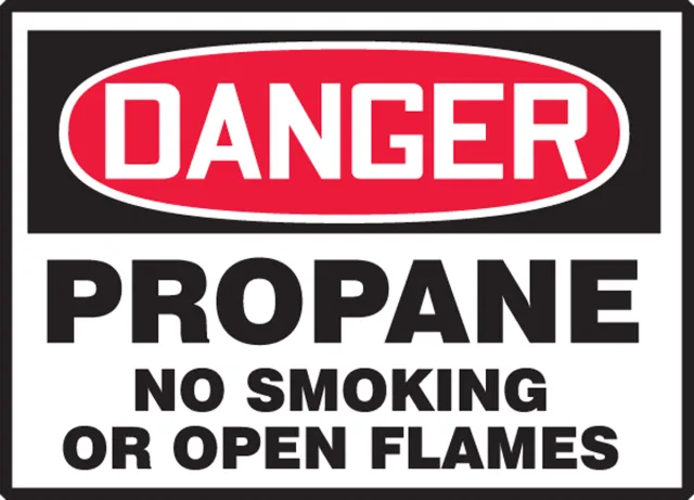 Accuform LCHL012VSP OSHA Danger Safety Label: Propane No Smoking Or Open Flames