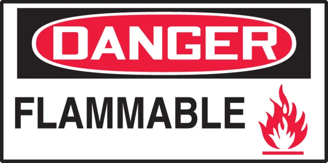 Accuform LCHL174VSP OSHA Danger Safety Label: Flammable