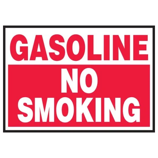 Accuform LCHL502VSP 3-1/2"" x 5"" Safety Label: Gasoline - No Smoking Brown Adhesive Dura-Vinyl