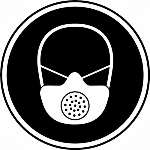 Accuform LCSA5384 4"" Dura-Adhesive Vinyl CSA Pictogram Label Respiratory Protection Required, Safety Symbol Decal Pack of 5 pcs