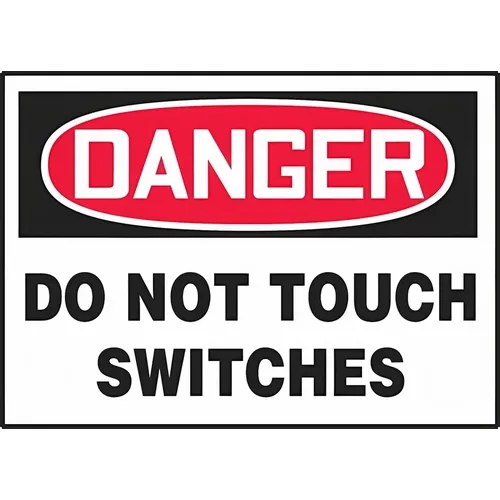 Accuform LELC052VSP 5"" x 7"" Adhesive Vinyl OSHA Danger Safety Labels ""Do Not Touch Switches"", Pack of 5 pcs