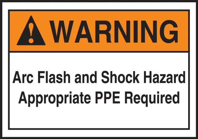 Accuform LELC327 ANSI Warning Electrical Safety Label: Arc Flash and Shock Hazard - Appropriate PPE Required