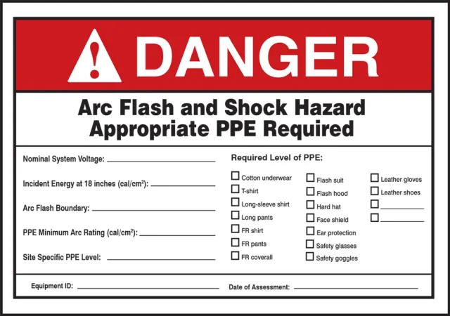 Label,7x10,Danger Arc Flash and Shock