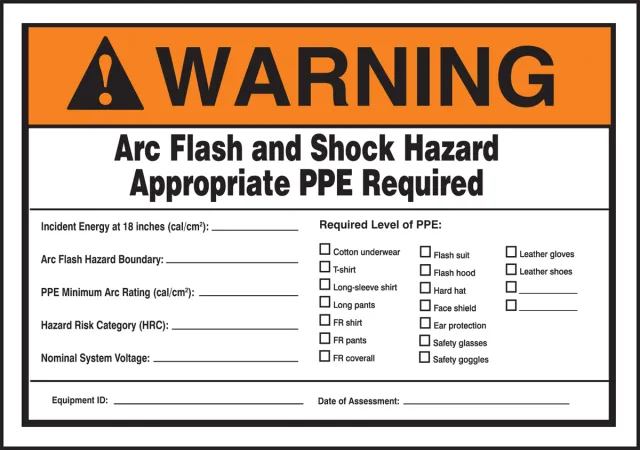Label,7x10,Warning Arc Flash and, LELC336