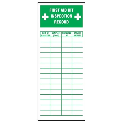 Accuform LFSD516VSP 6"" x 2"" Safety Label: First Aid Inspection Label