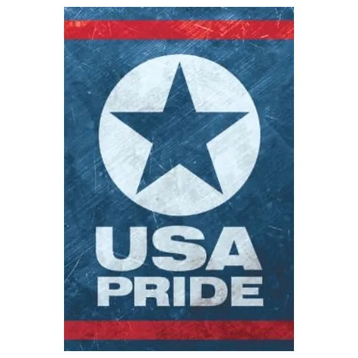 Accuform LHTL097 2-1/4"" x 1-1/2"" Hard Hat Stickers: USA Pride Brown Adhesive Vinyl