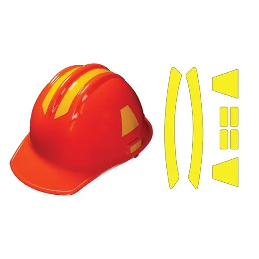 Accuform LHTL651YL10 2-1/4"" Viz-Kit Reflective Hard Hat Visibility Kits: Bullard Brand Hard Hats Yellow Reflective Sheet