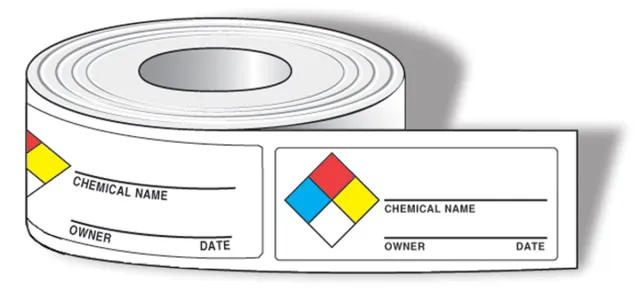 Accuform LZN602EV NFPA Diamond Identifier Roll Labels: Chemical Identifier