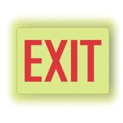 Accuform MADC501GT 10"" x 14"" Lumi-Glow Plus Safety Sign: Exit Red/White Lumi-Glow Plus+ Plastic