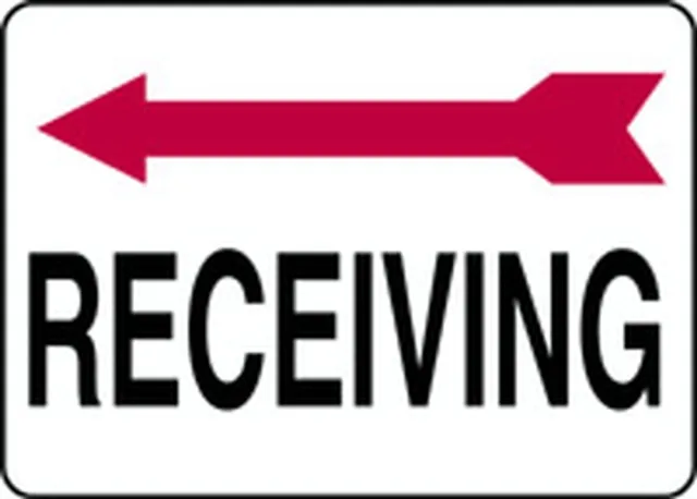 Left Arrow Receiving, Adhesive Dura-Poly, 10 in x 14 in, Adhesive