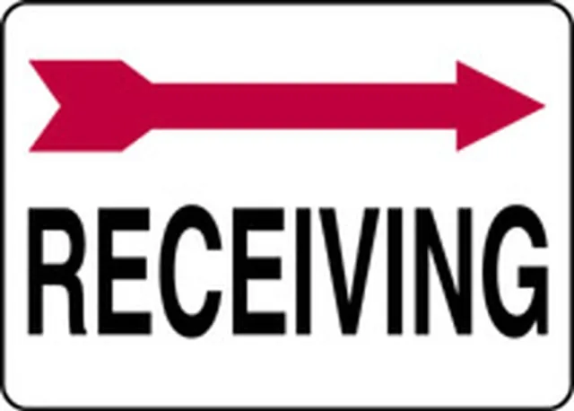 Accuform MADC508VS Safety Sign: (Right Arrow) Receiving