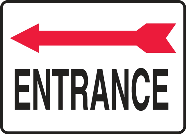 MADC536VS Safety Sign: Entrance (Red Arrow Left Graphic) by Accuform