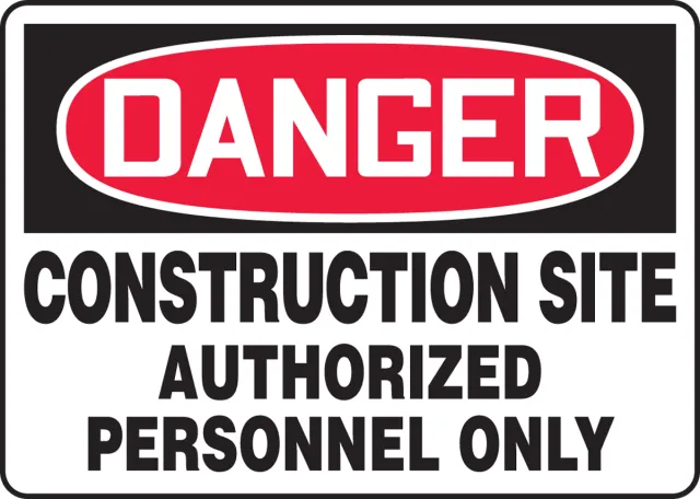 Accuform MADM002XP OSHA Danger Safety Sign: Construction Site - Authorized Personnel Only