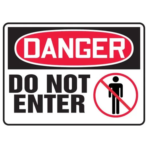 Accuform MADM019XT 10"" x 14"" OSHA Danger Safety Sign: Do Not Enter Red/White Dura-Plastic